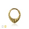 316L SURGICAL STEEL CROCODILE SKIN TEARDROP SEPTUM HINGED SEGMENT HOOP RING